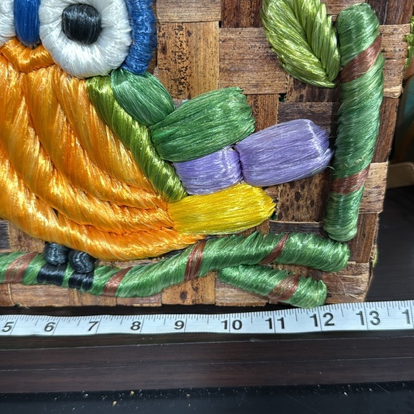 Handcrafted Owl Design Woven Tote Bag - Multicolor - Picture 7 of 8